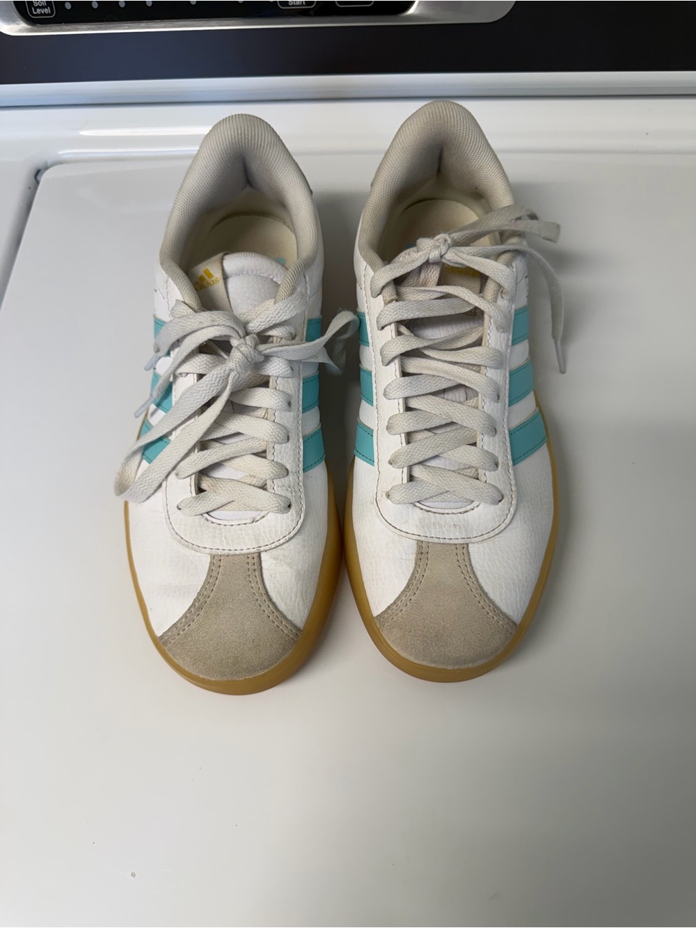 adidas White Teal Gum Sole Women's Athletic Sneakers